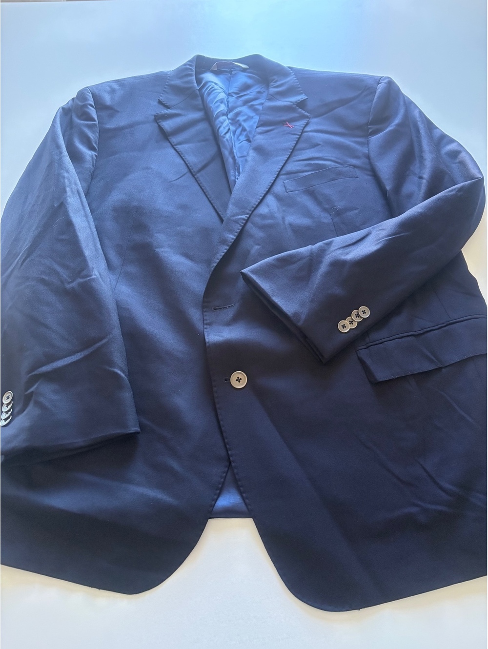 SB Garner Men's Navy Blue Wool Suit Jacket Size 50 Regular